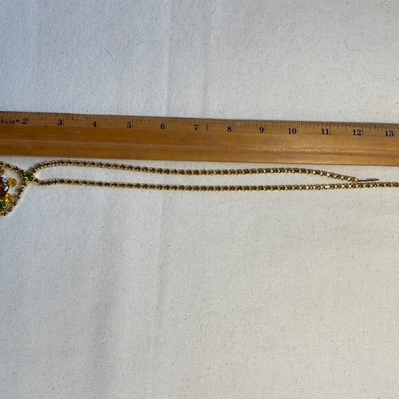 1960s Rhinestone Statement Necklace – Autumn Jewel Tones, D&E Style - Picture 5 of 6